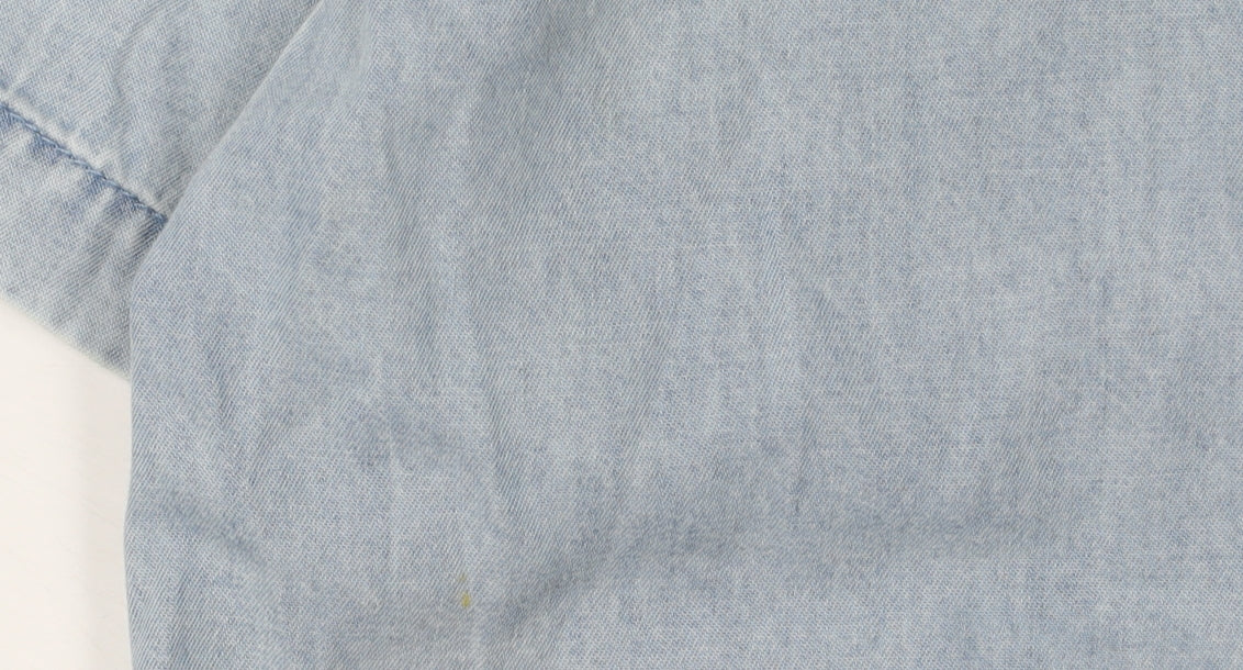M&Co Boys Blue Button-Up Shirt, Short Sleeve, 11-12 Years
