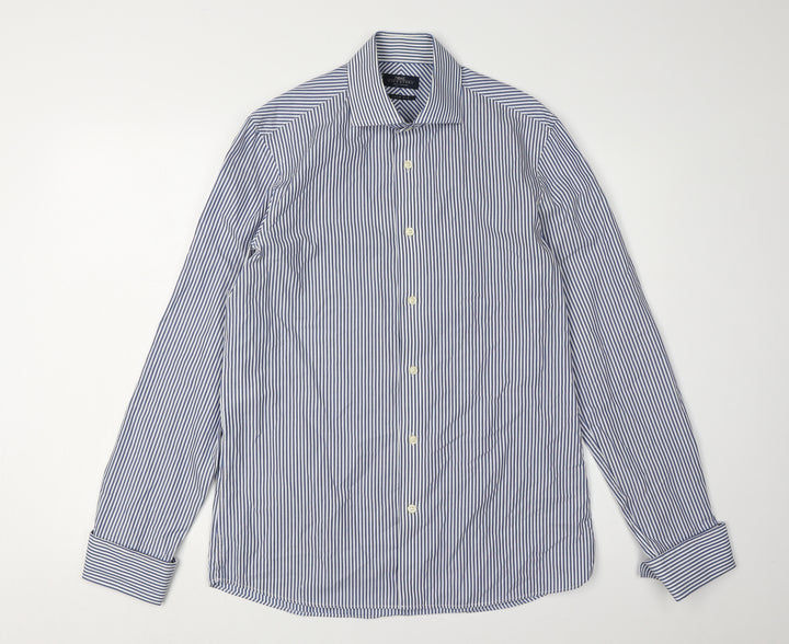 Next Men's Blue Striped Dress Shirt Size 15.5