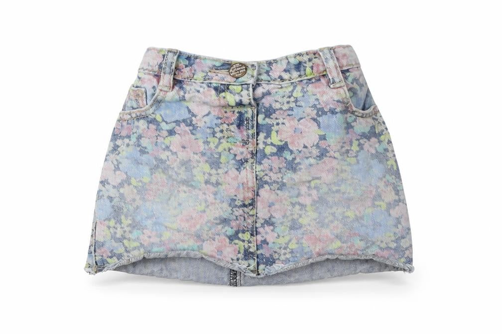 Next Girls Floral Denim Mini Skirt 3-4 Years