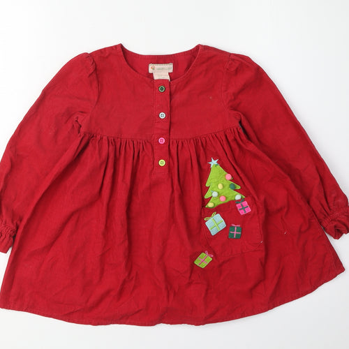 Givian's Closet Girls Red Christmas Dress 3-4 Years Cotton