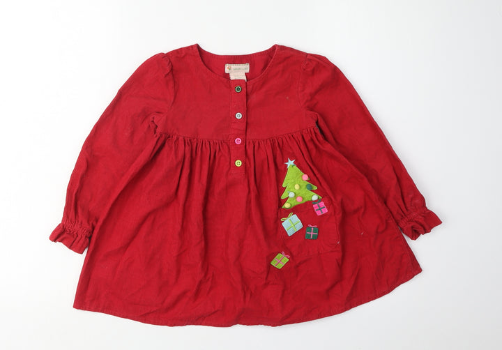 Givian's Closet Girls Red Christmas Dress 3-4 Years Cotton