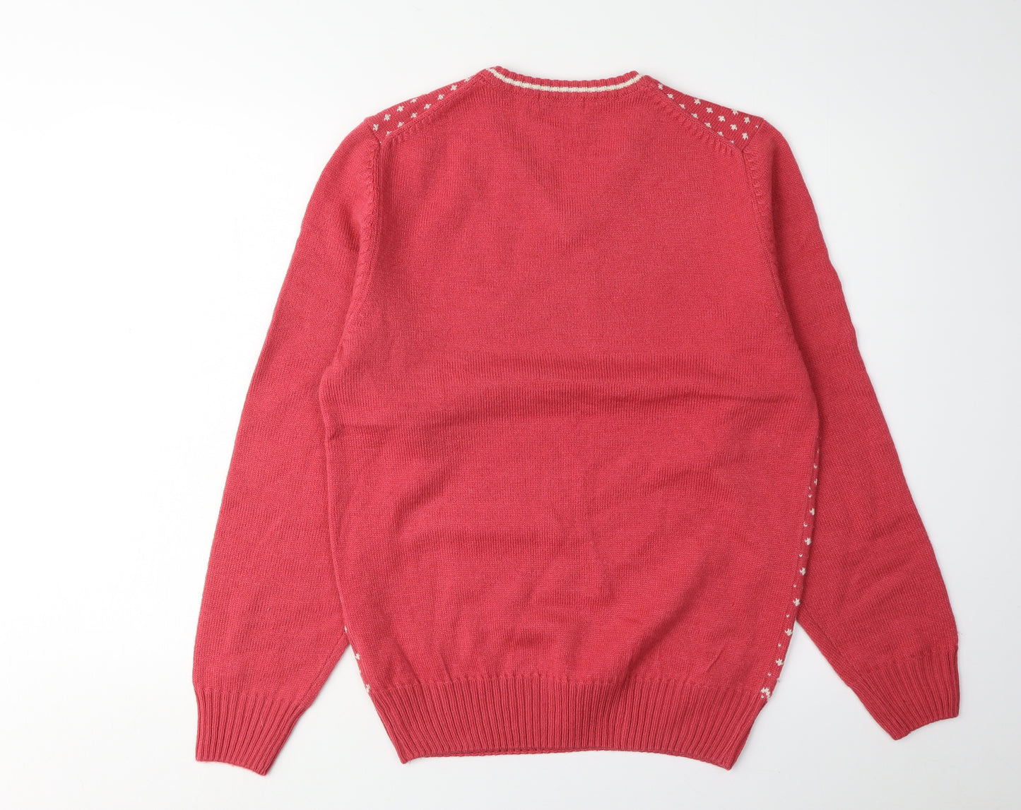 Topshop Women's Red V-Neck Pullover Jumper, Size L