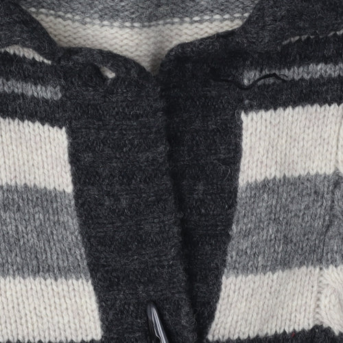 Tulchan Women's Grey Striped Wool Cardigan S