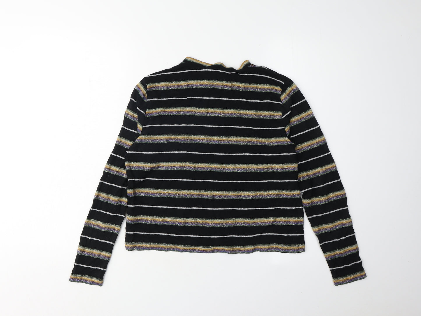 Topshop Women’s Black Striped Pullover Jumper Size 12