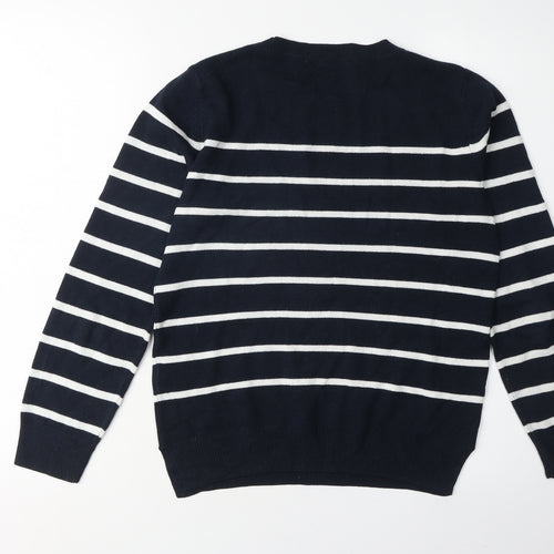 Marks and Spencer Women's Blue Striped Pullover Jumper