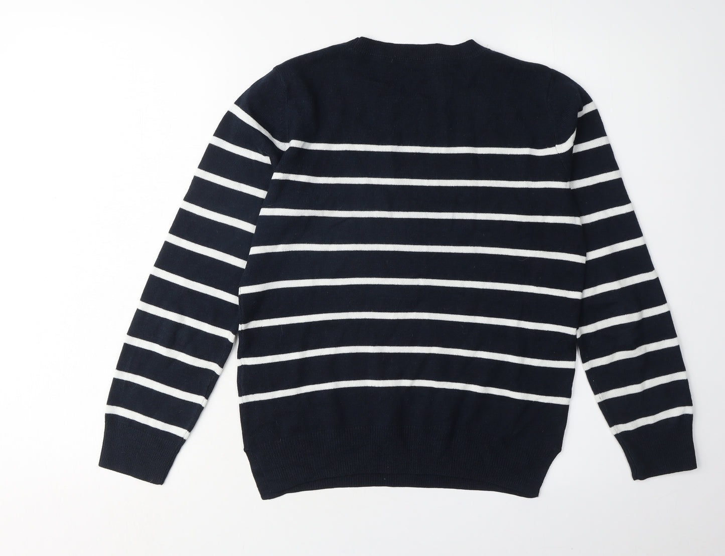 Marks and Spencer Women's Blue Striped Pullover Jumper