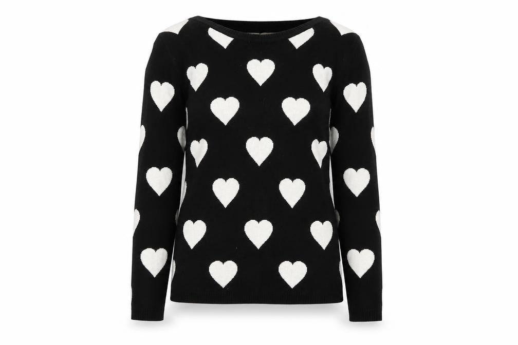 Front view of Next Women's Black Heart jumper, size 8