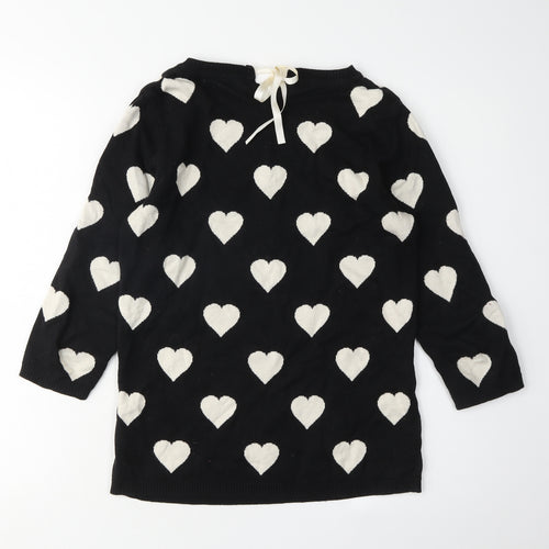 Next Women's Black Heart Pullover Jumper Size 8