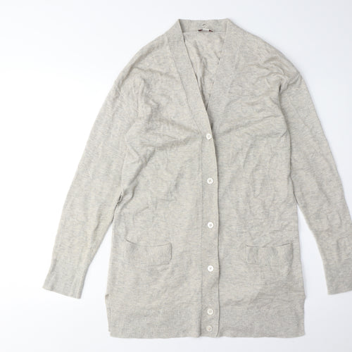 Gap Women's Grey V-Neck Cardigan XS