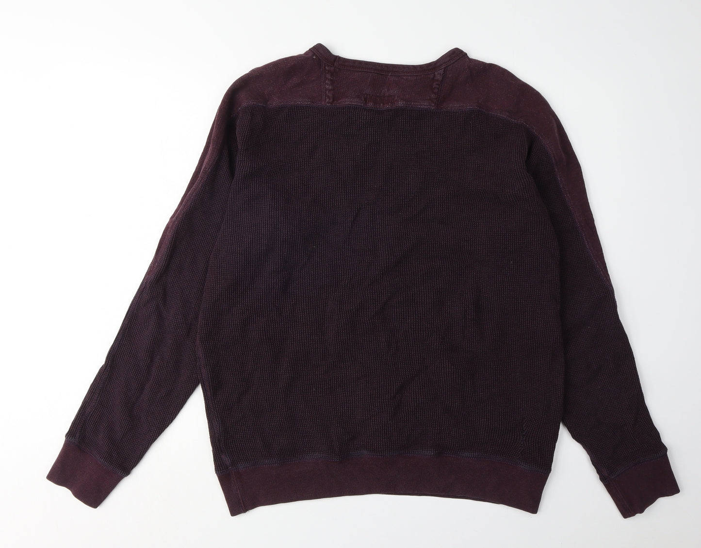 Diesel Men's Purple XL Waffle-Knit Pullover Jumper