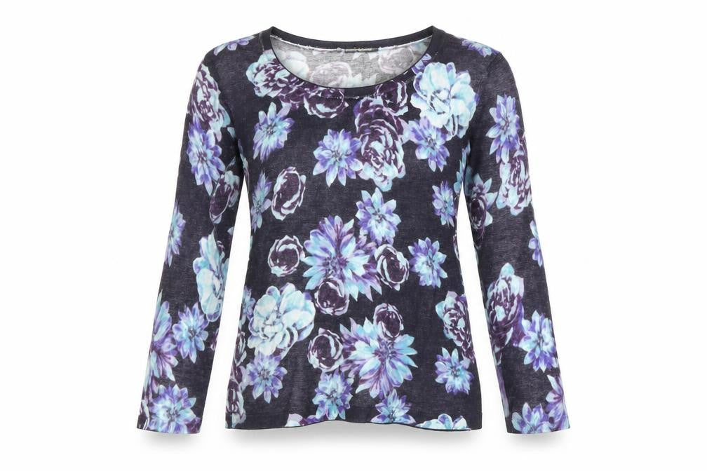 Front view of Precis Women's Multicoloured Floral Knit Pullover XS