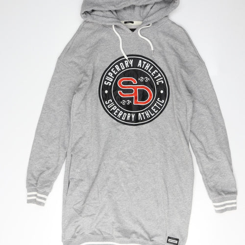 Superdry Grey Jumper Dress Women Size 10 Casual