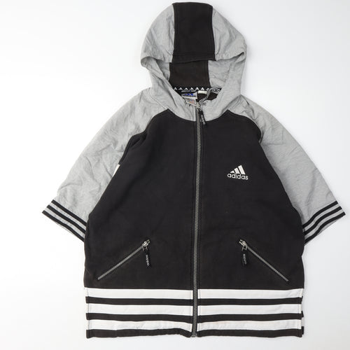 Adidas Men's Black Full Zip Hoodie, Size M