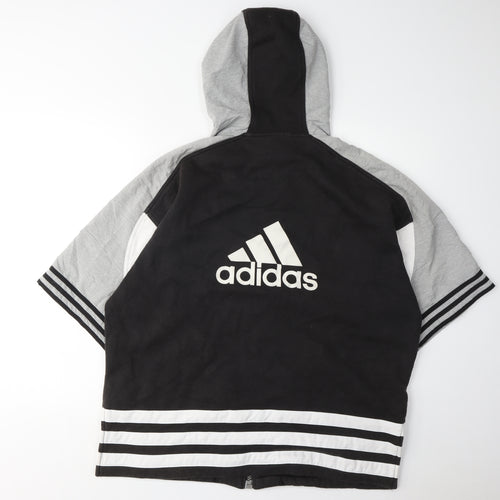 Adidas Men's Black Full Zip Hoodie, Size M