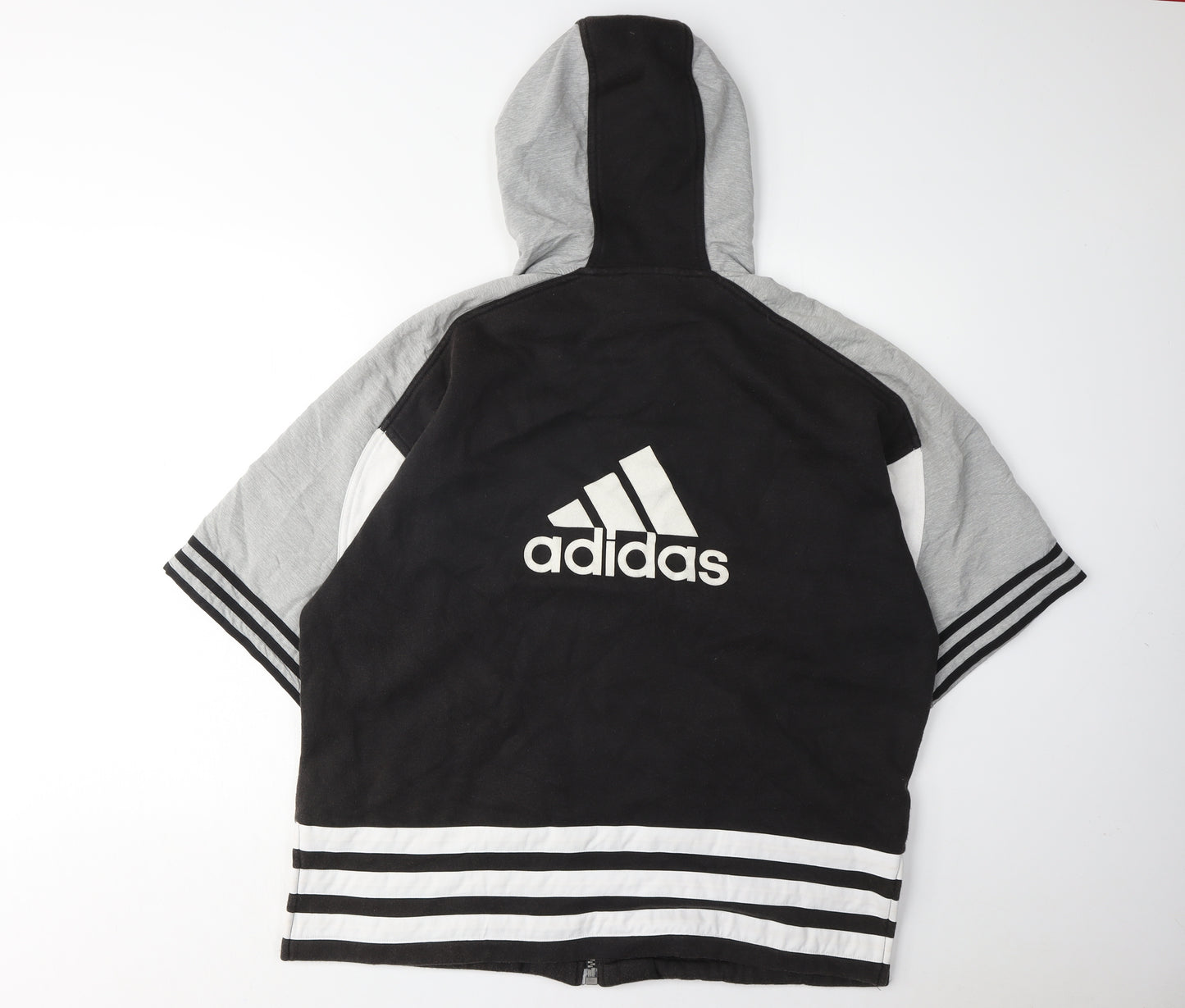 Adidas Men's Black Full Zip Hoodie, Size M