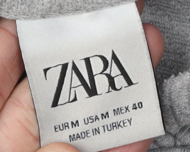 Zara Men's Grey Pullover Hoodie M - Stylish & Comfy