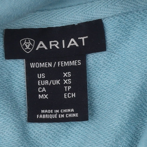 Ariat Women's Blue Pullover Hoodie XS, Logo, Casual Comfort