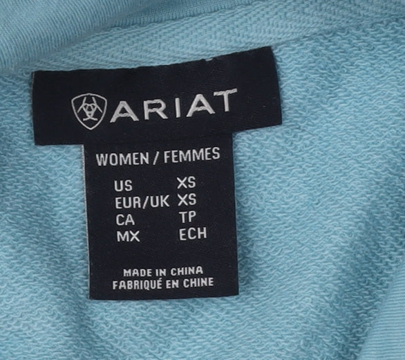 Ariat Women's Blue Pullover Hoodie XS, Logo, Casual Comfort