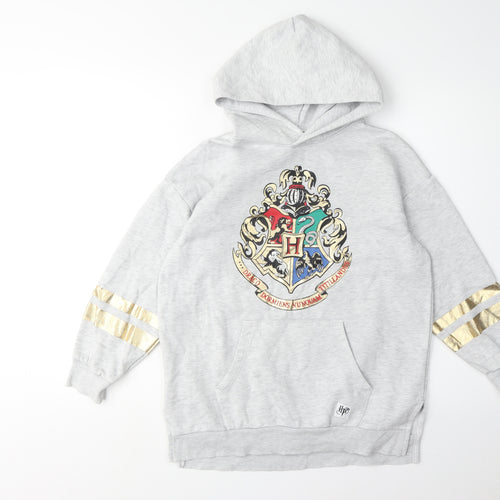 H&M Boys Grey Hoodie 9-10 Years Pullover with Logo Design