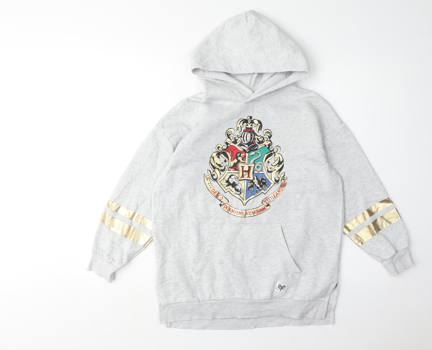 H&M Boys Grey Hoodie 9-10 Years Pullover with Logo Design