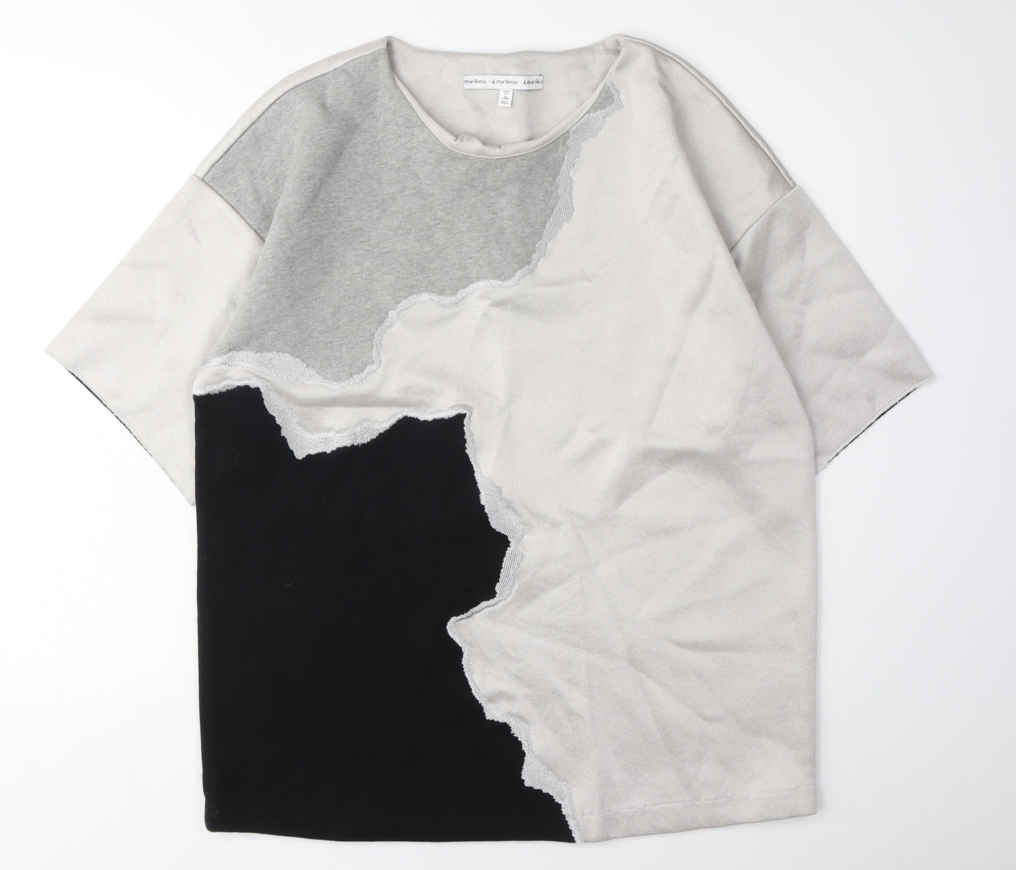 & Other Stories Women's Crew Neck Jumper, Black/Grey, Size 14