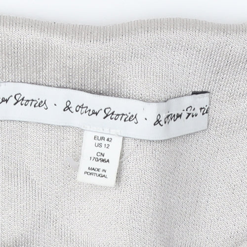 & Other Stories Women's Crew Neck Jumper, Black/Grey, Size 14