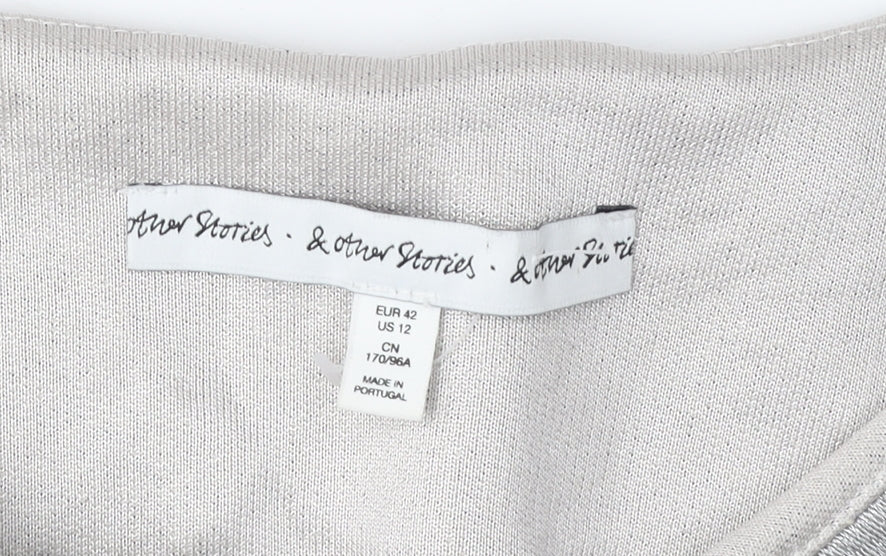 & Other Stories Women's Crew Neck Jumper, Black/Grey, Size 14