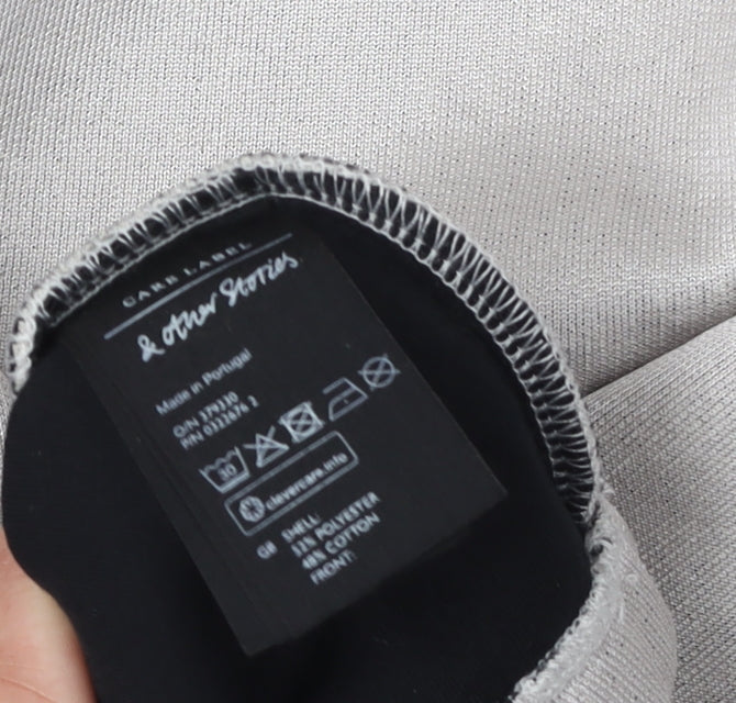 & Other Stories Women's Crew Neck Jumper, Black/Grey, Size 14