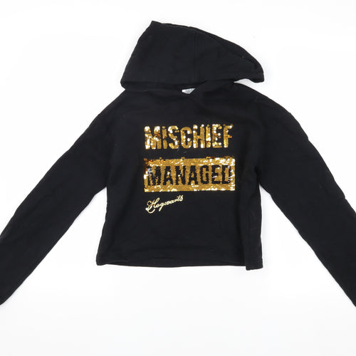 Harry Potter Girls Black Sequin Hoodie 11-12 Years - Magic Pullover