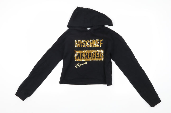 Harry Potter Girls Black Sequin Hoodie 11-12 Years - Magic Pullover