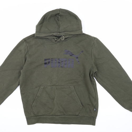 Puma Men's Green Pullover Hoodie, Size S