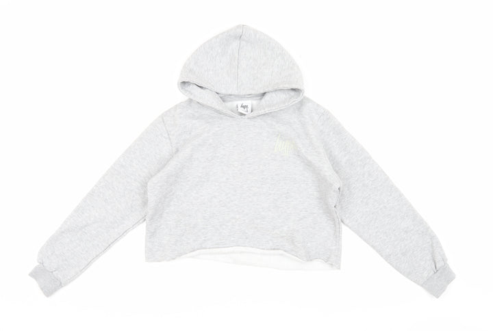 Hype Girls Grey Cotton Hoodie Pullover, 13 Years, Hooded Casual