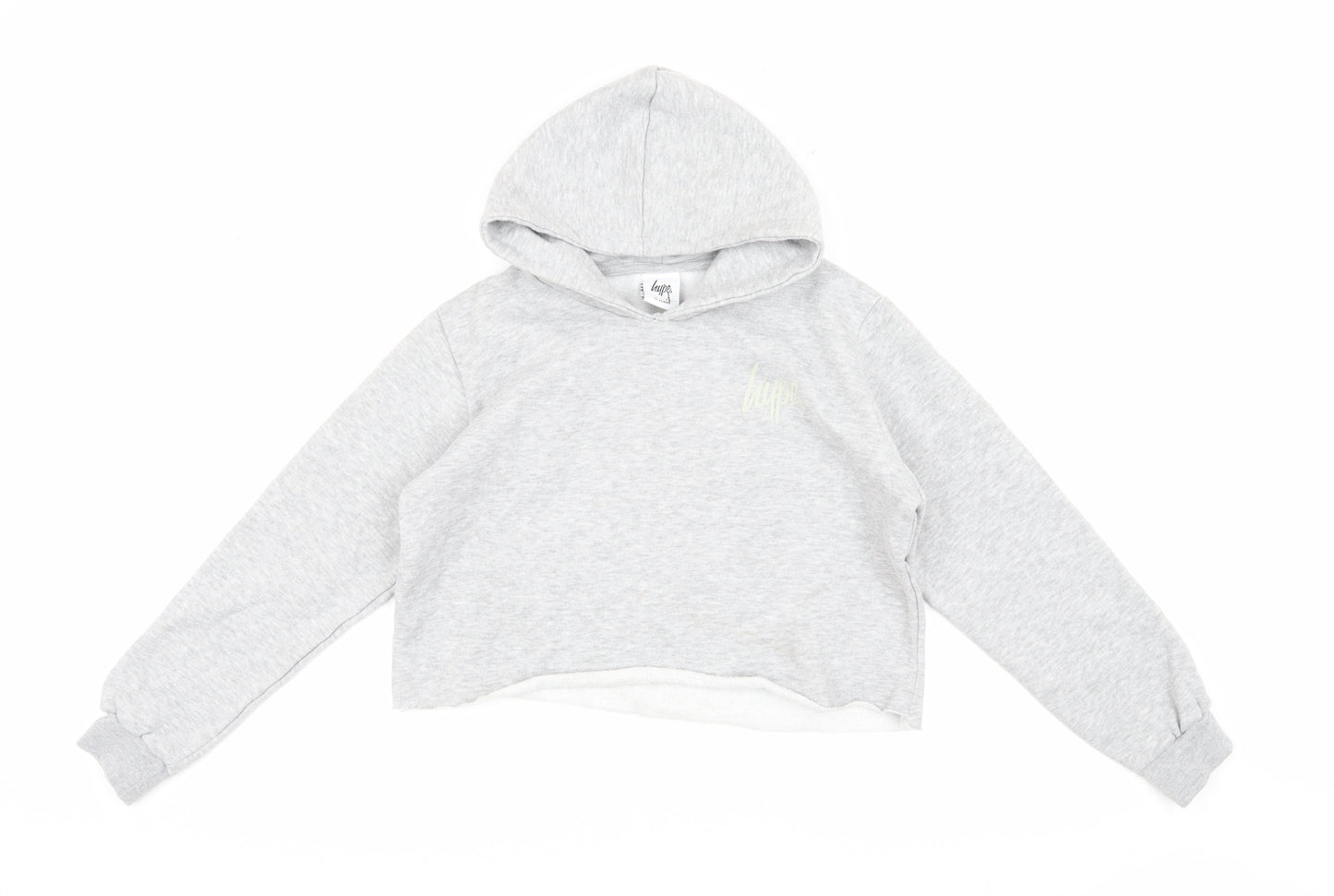 Hype Girls Grey Cotton Hoodie Pullover, 13 Years, Hooded Casual