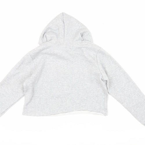 Hype Girls Grey Cotton Hoodie Pullover, 13 Years, Hooded Casual