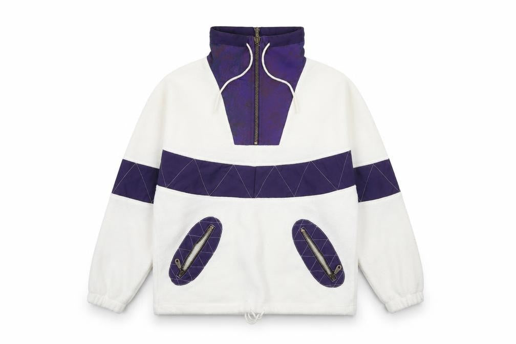 Front view of Rodeo Women's White 1/4 Zip Pullover Sweatshirt