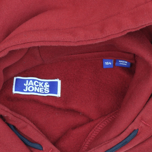 Jack & Jones Boys Red Blue Pullover Hoodie Size 164