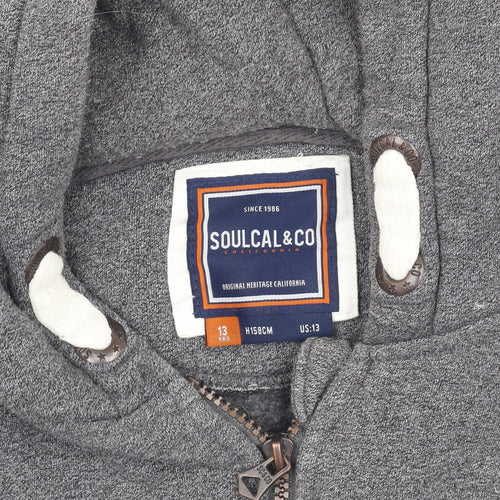 SoulCal & Co Boys Grey Hoodie Jacket 13 Years