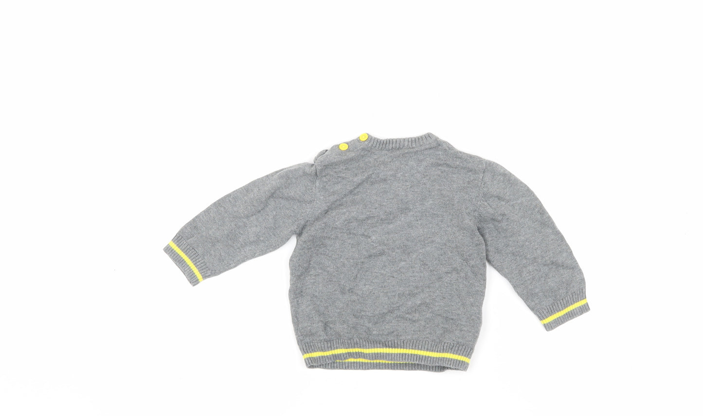 Batman Boys Grey 6-9M Superhero Jumper with Button Closure