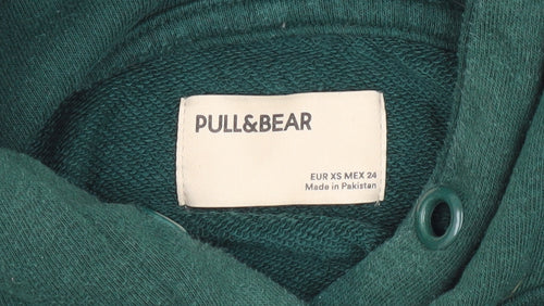 Pull&Bear Green XS Unisex Pullover Hoodie