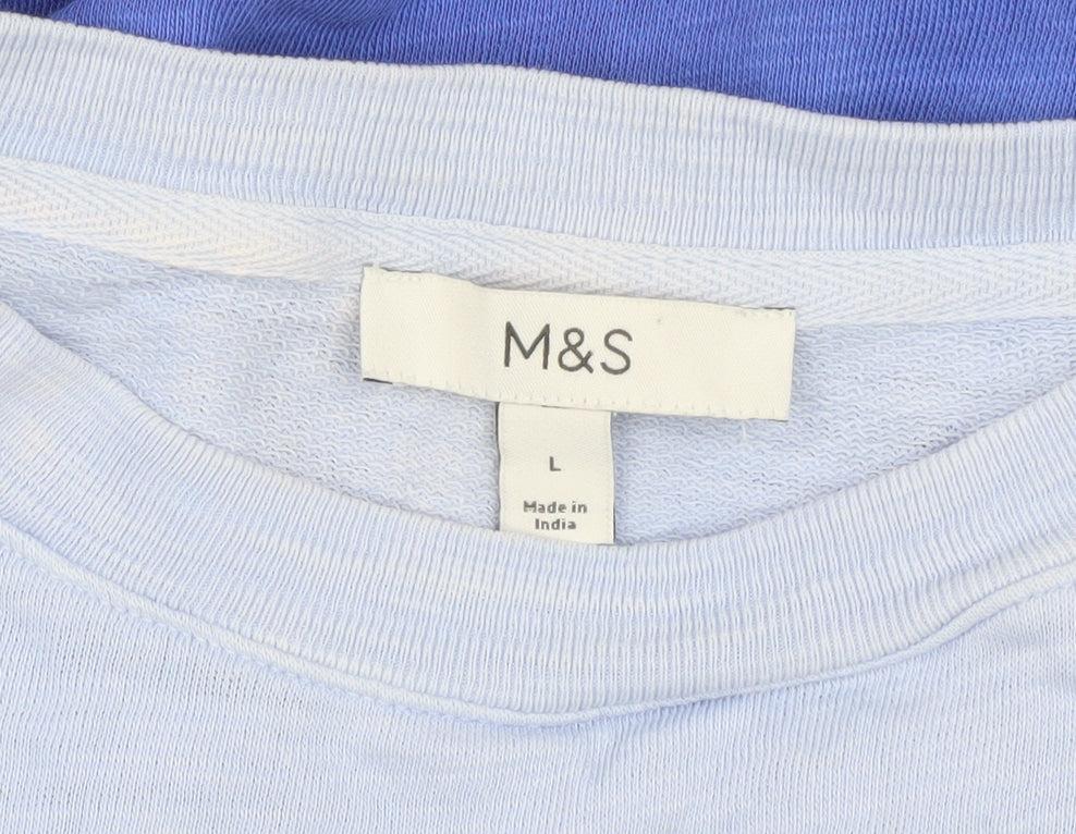 Marks and Spencer Women's Blue Ombre Sweatshirt L