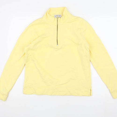 Kettlewell Women's Yellow Cotton Half-Zip Sweatshirt M