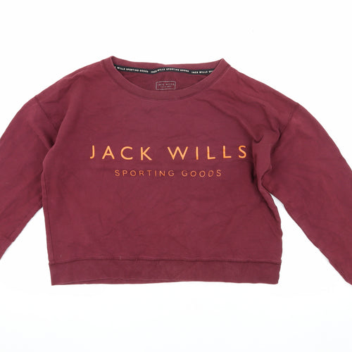 Jack Wills Women's Red Pullover Sweatshirt Size 12