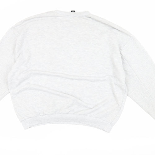 Boohoo Unisex Grey Graphic Print Pullover Sweatshirt XL