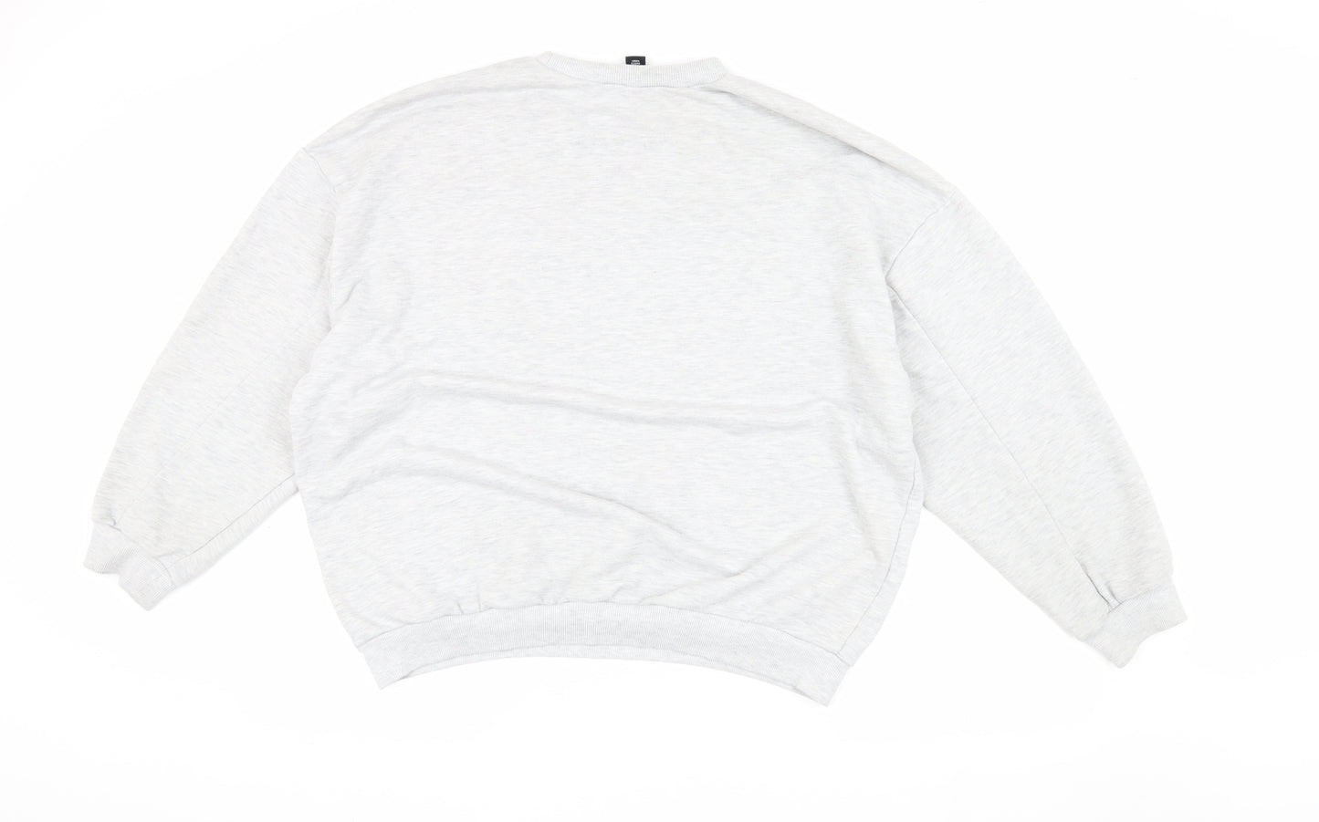 Boohoo Unisex Grey Graphic Print Pullover Sweatshirt XL