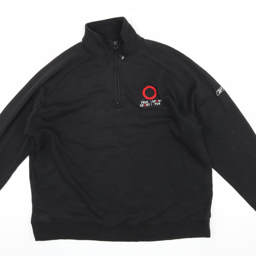Reebok Men's Black 1/4 Zip Sweatshirt Size L