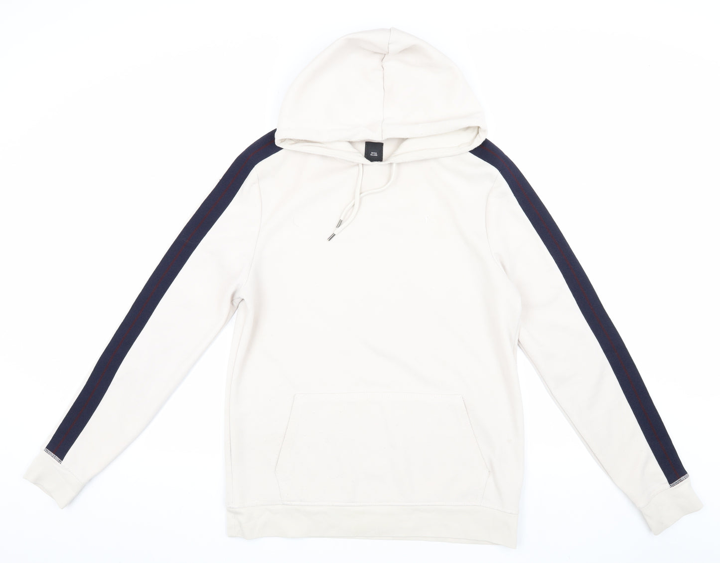 River Island Men's Ivory Hoodie, S, Pullover