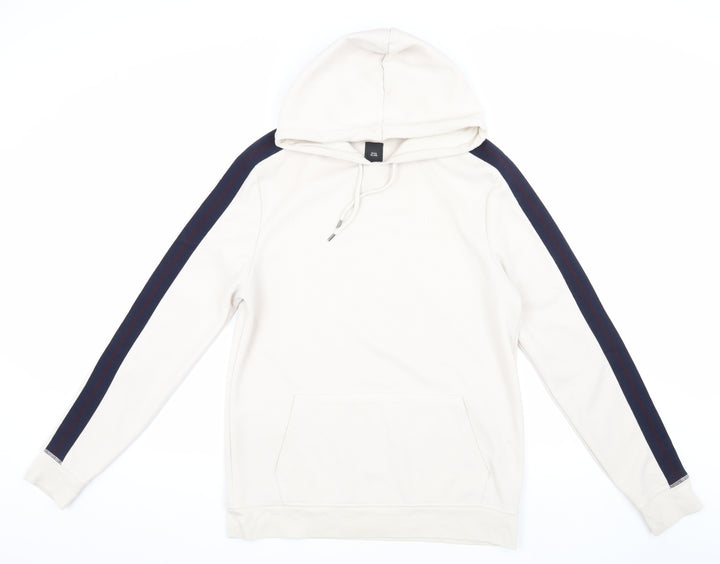 River Island Men's Ivory Hoodie, S, Pullover