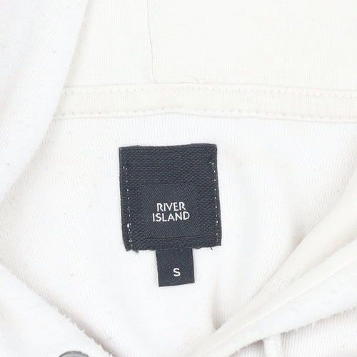 River Island Men's Ivory Hoodie, S, Pullover