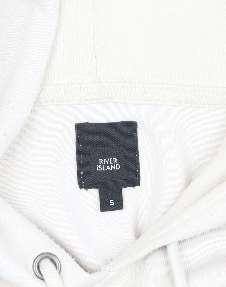River Island Men's Ivory Hoodie, S, Pullover