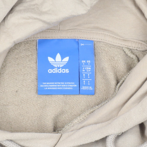 Adidas Men’s Beige Pullover Hoodie, Size S, Graphic Print